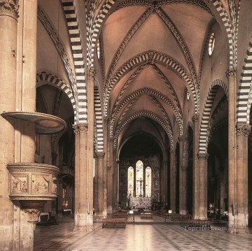 身廊に沿ってトルナブオーニ礼拝堂の眺め ルネッサンス フィレンツェ ドメニコ ギルランダイオ Oil Paintings